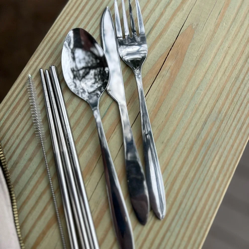 Mandala Eco-Friendly Travel Cutlery Set 7-Piece Utensils Reusable